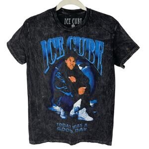 Officially Licensed Ice Cube Today Was A Good Day T-Shirt Black Acid Wash Small